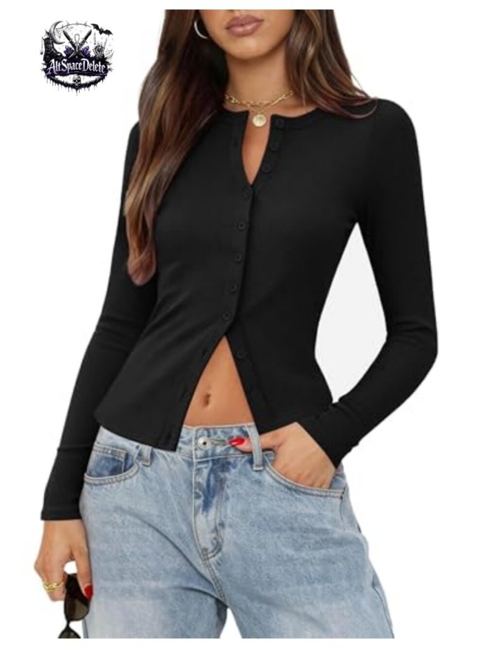 Ribbed Button Down Cardigan Long Sleeve Lightweight Knit Sweater